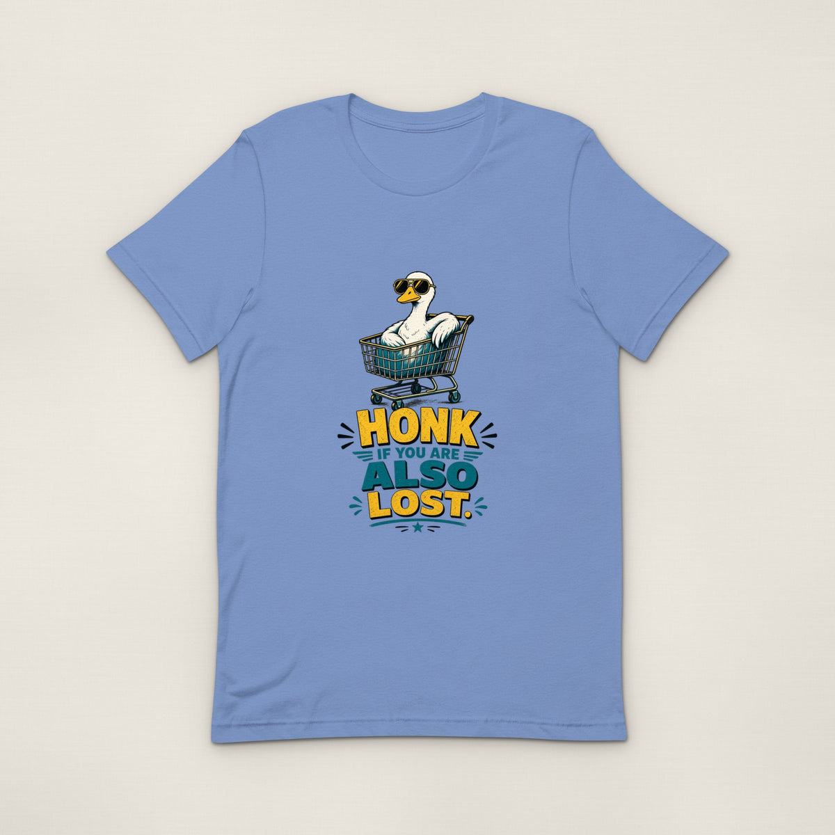 Honk If You're Also Lost Tee - Heather Columbia Blue