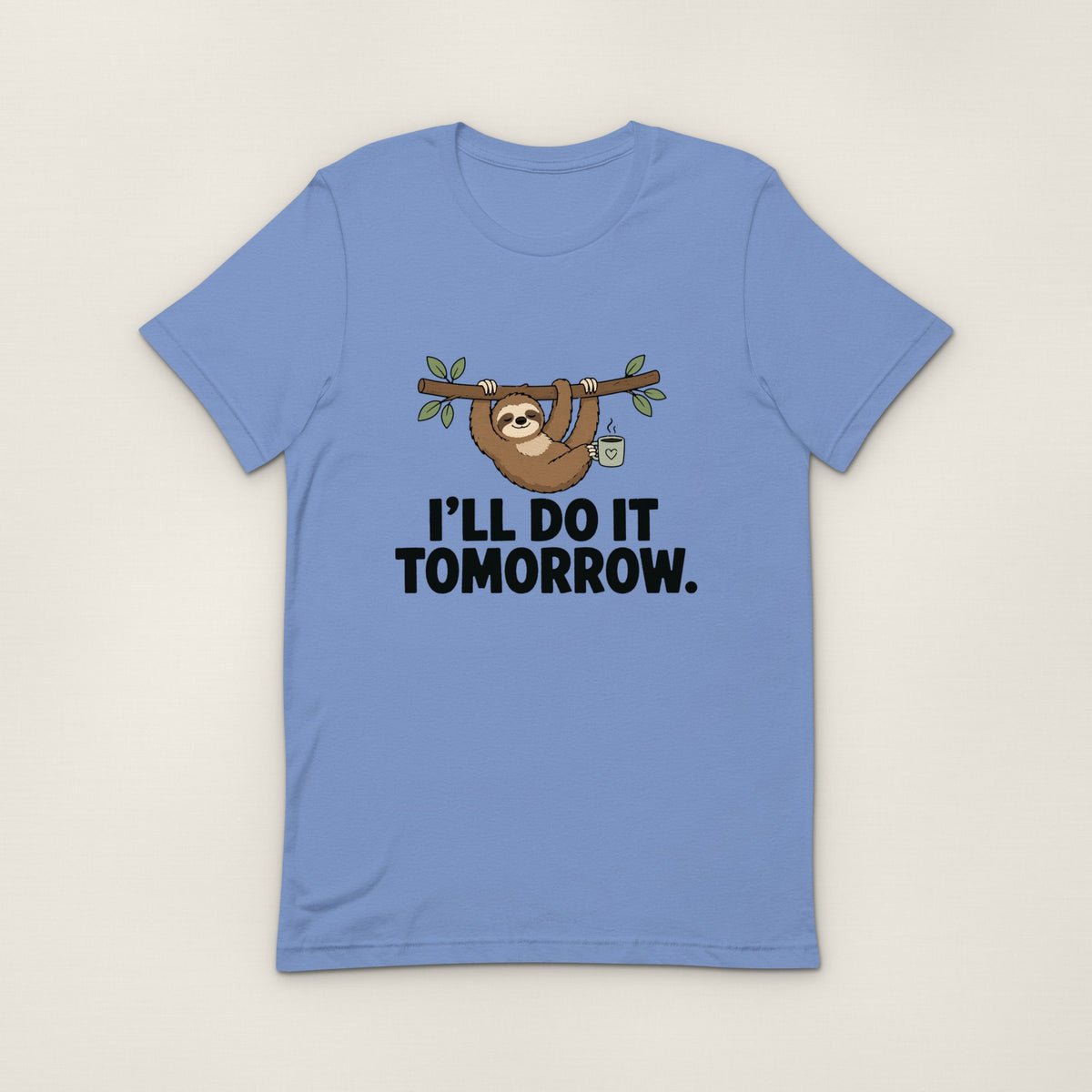 I'll Do It Tomorrow Tee - Heather Columbia Blue
