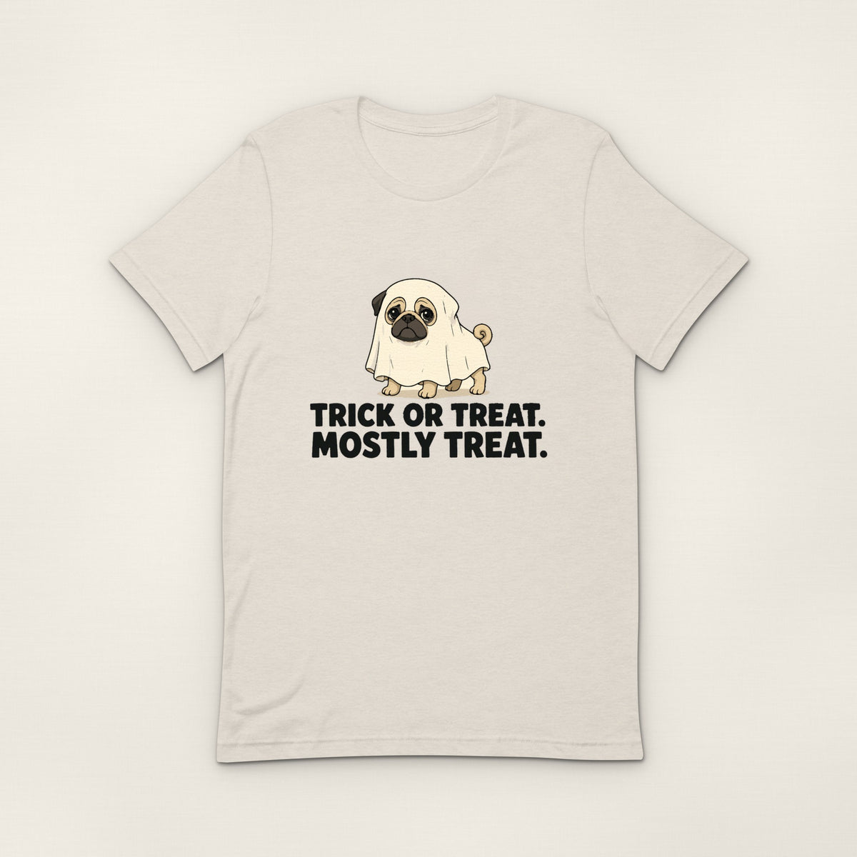 Trick or Treat, Mostly Treat Tee - Heather Dust