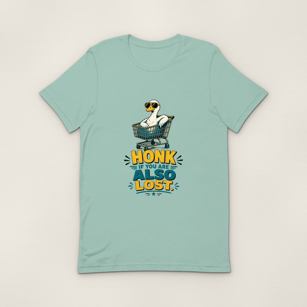 Honk If You're Also Lost Tee - Heather Prism Dusty Blue