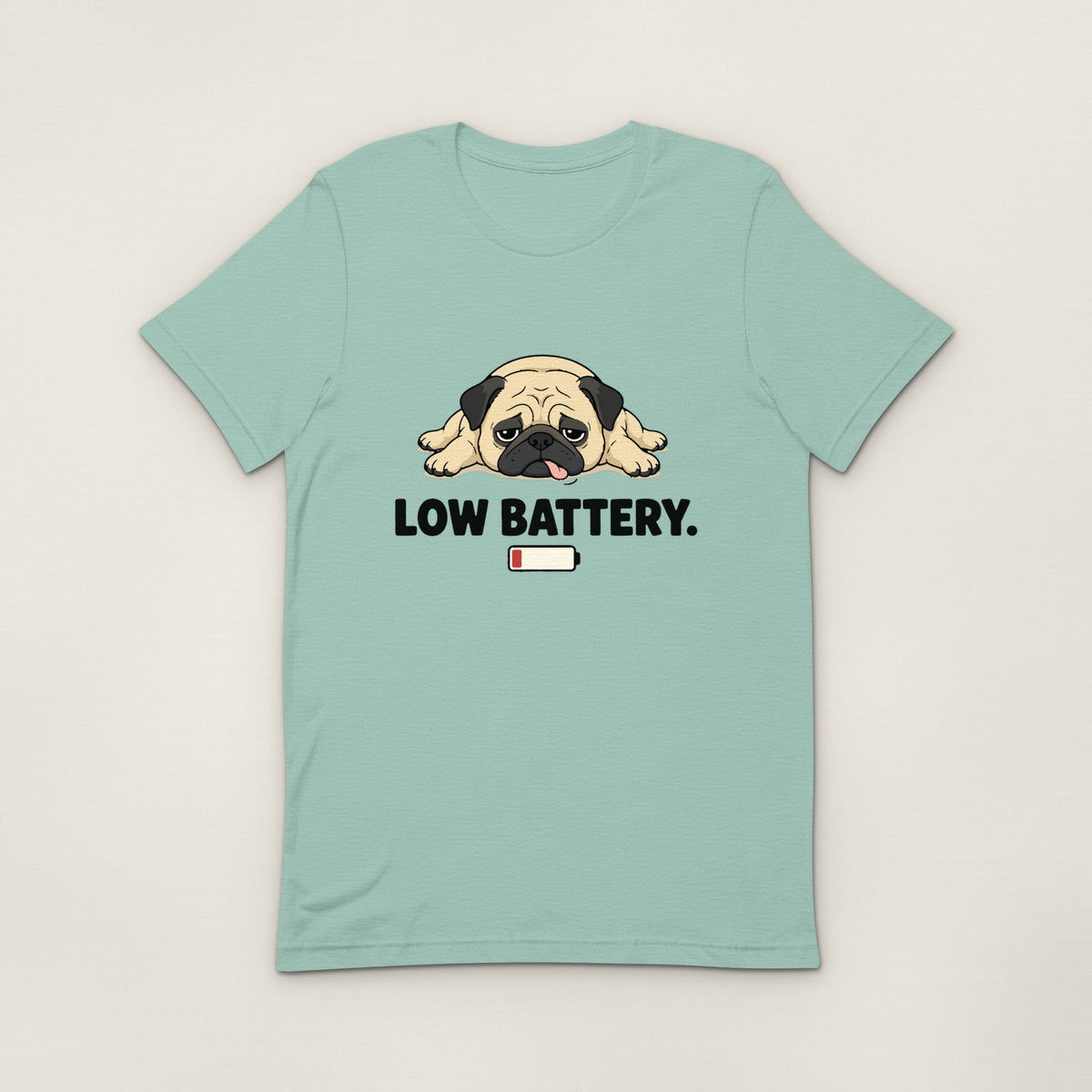 Low Battery Tee - Heather Prism Dusty Blue