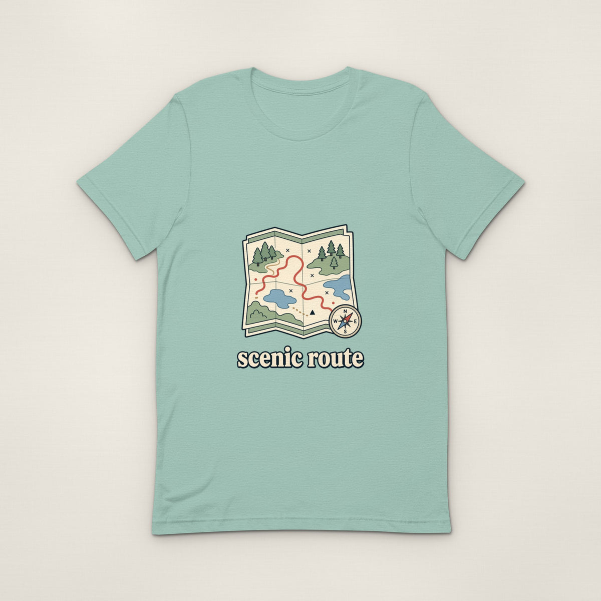Scenic Route Tee - Heather Prism Dusty Blue