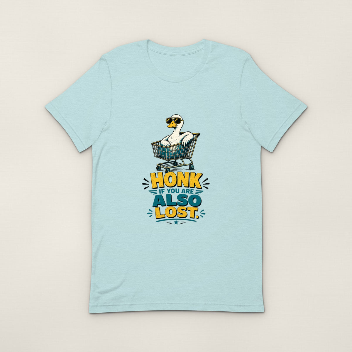 Honk If You're Also Lost Tee - Heather Prism Ice Blue