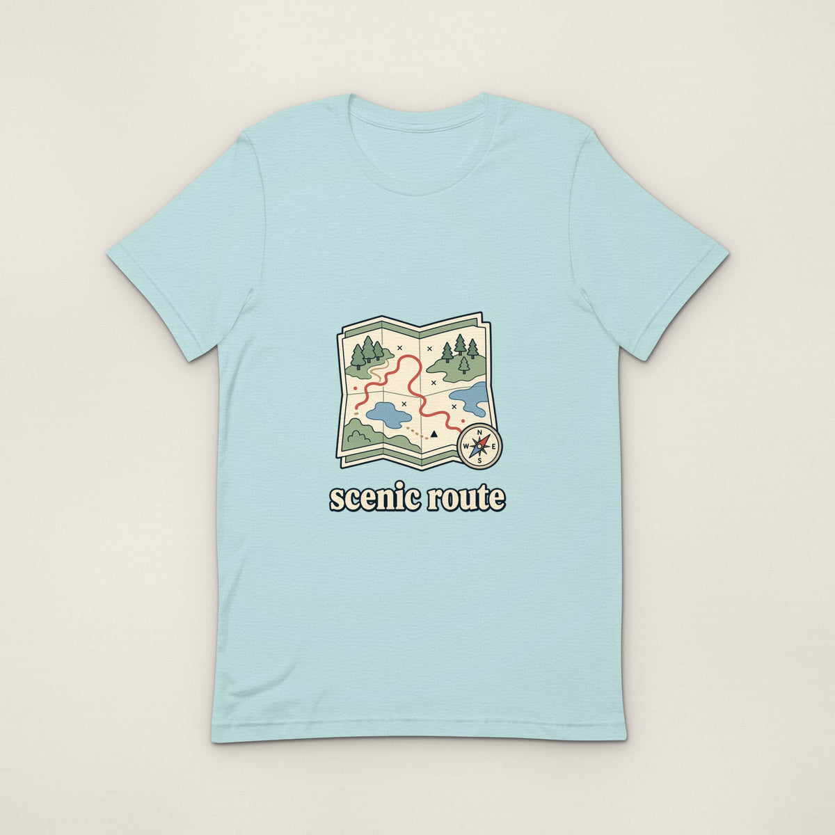 Scenic Route Tee - Heather Prism Ice Blue