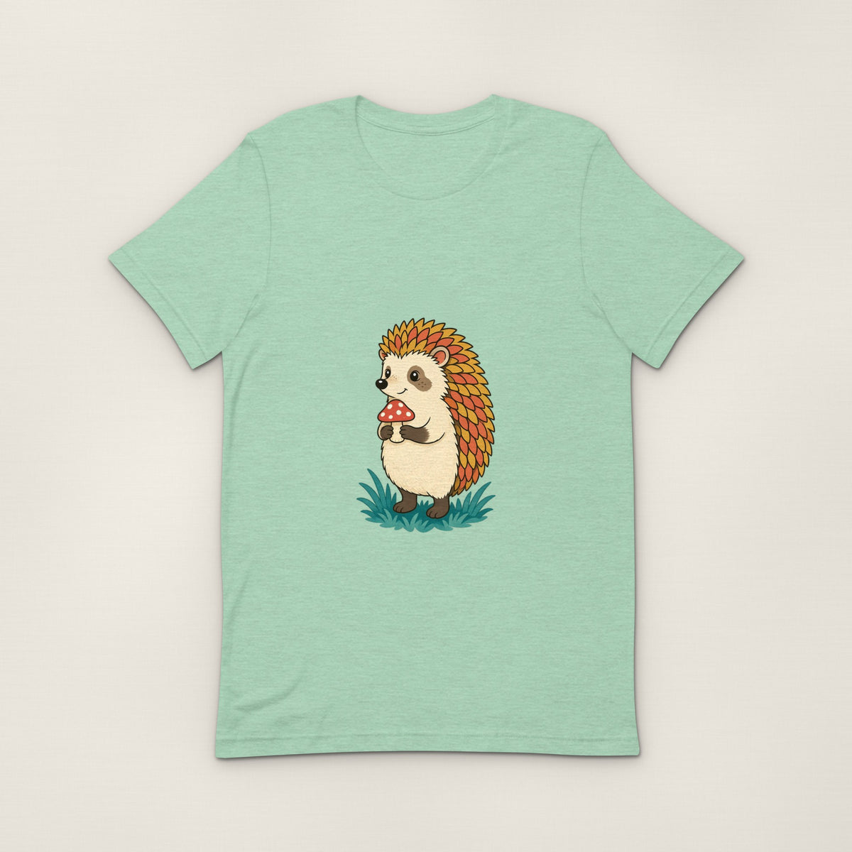 Hedgehog Tee - Heather Prism Mint
