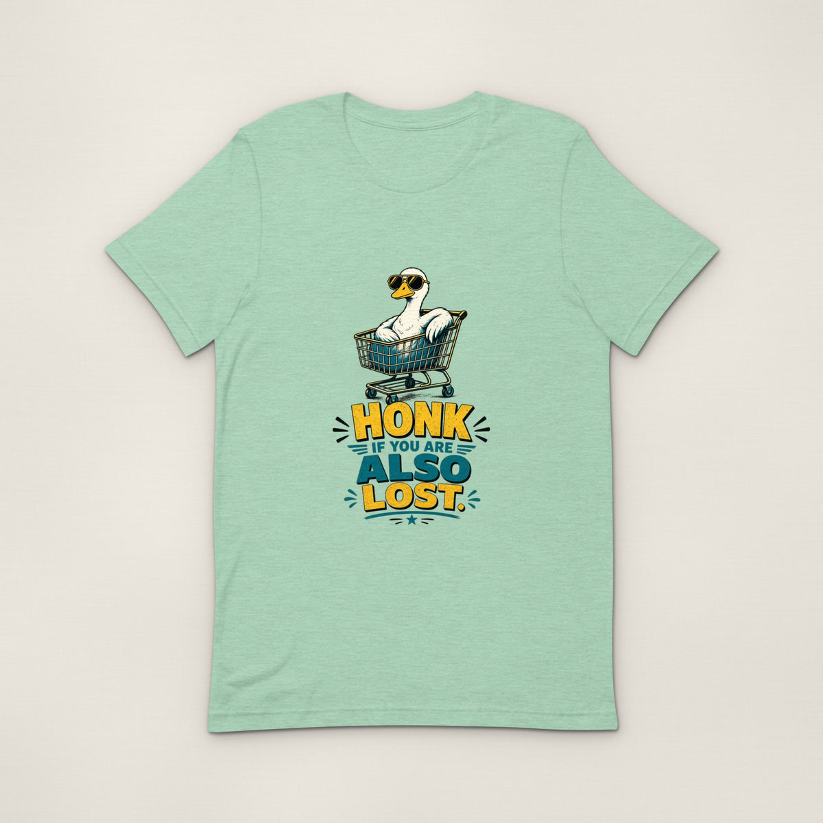 Honk If You're Also Lost Tee - Heather Prism Mint