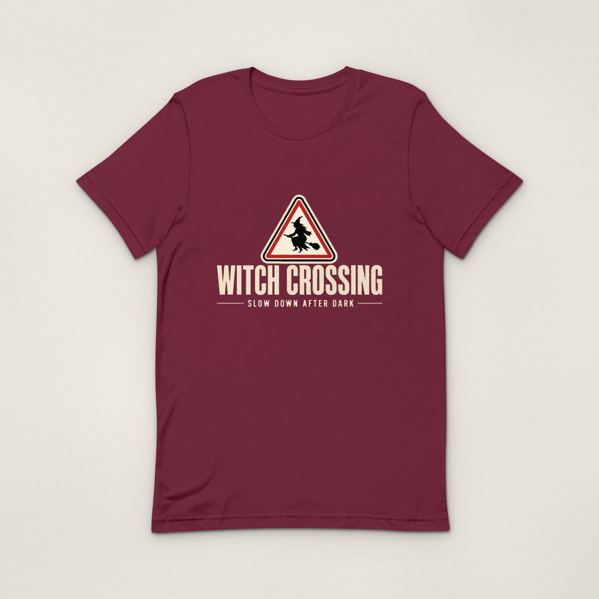 Witch Crossing Tee - Maroon