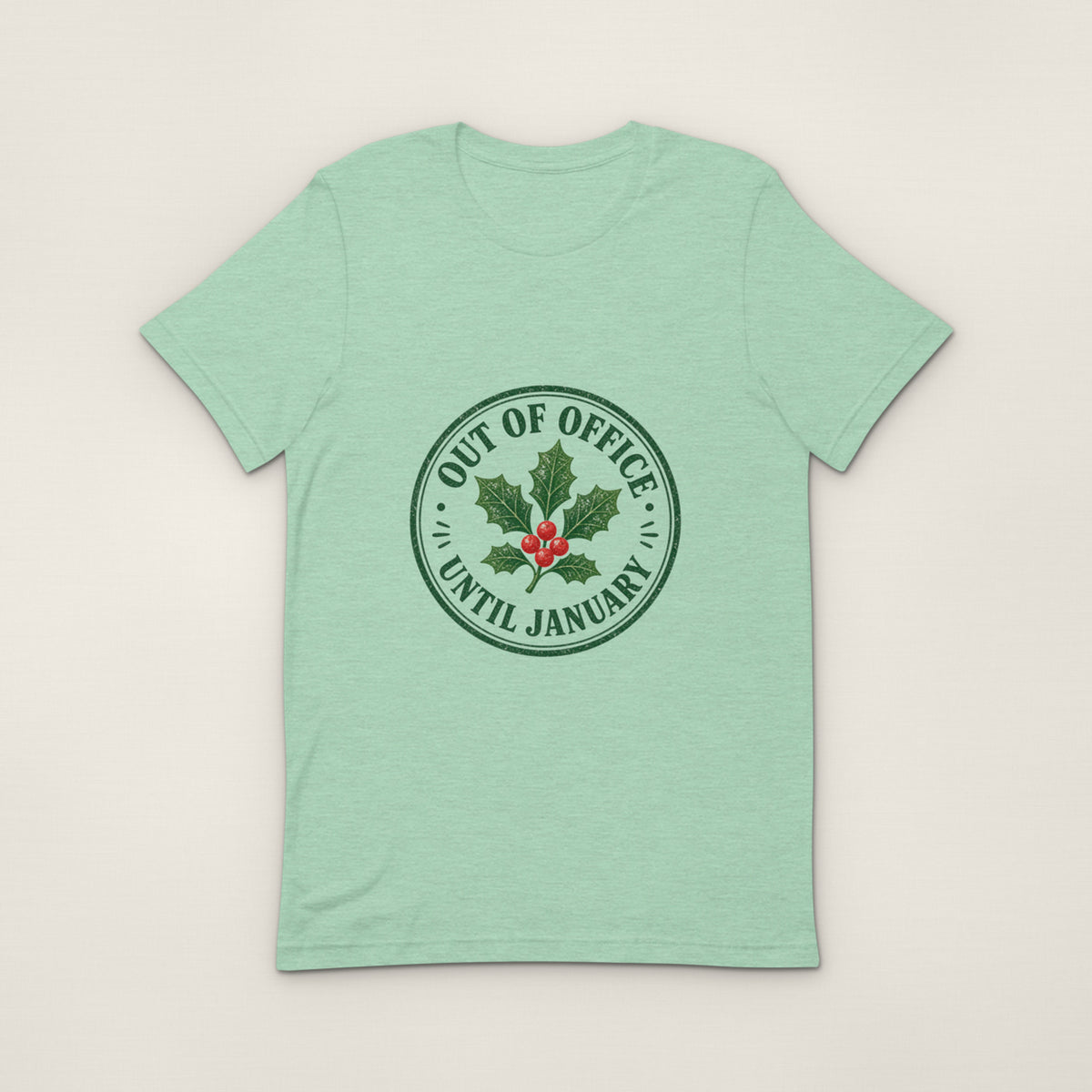 Out of office (until January) Tee — Heather Prism Mint