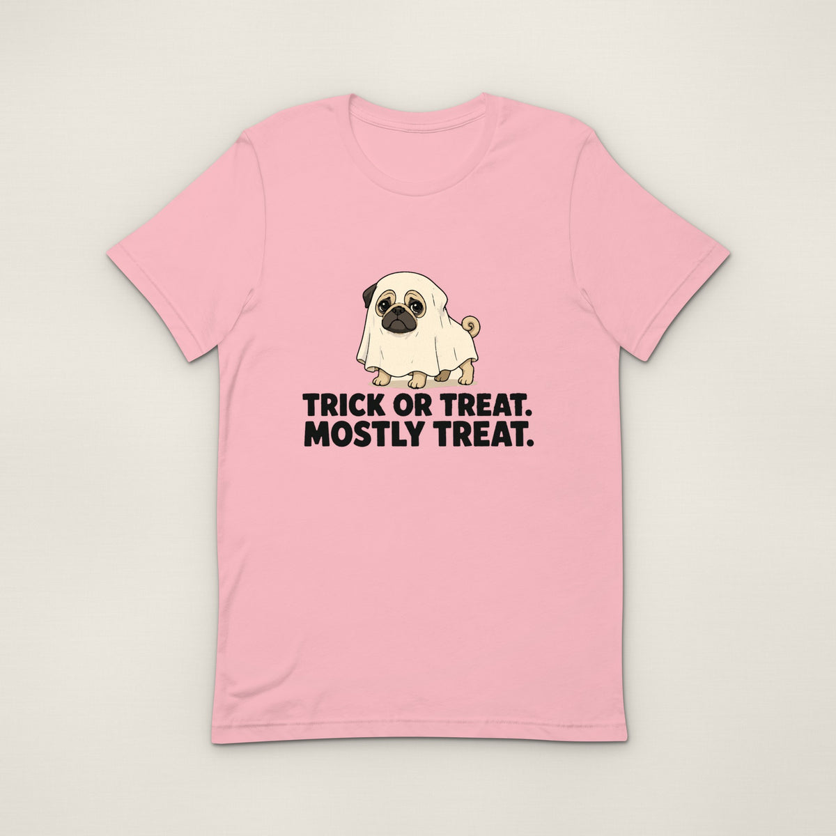 Trick or Treat, Mostly Treat Tee - Pink