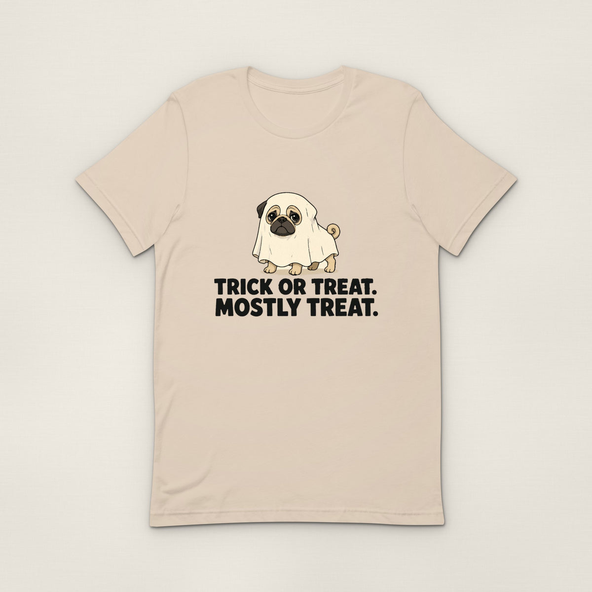 Trick or Treat, Mostly Treat Tee - Soft Cream