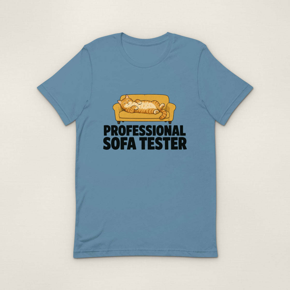 Professional Sofa Tester Tee - Steel Blue