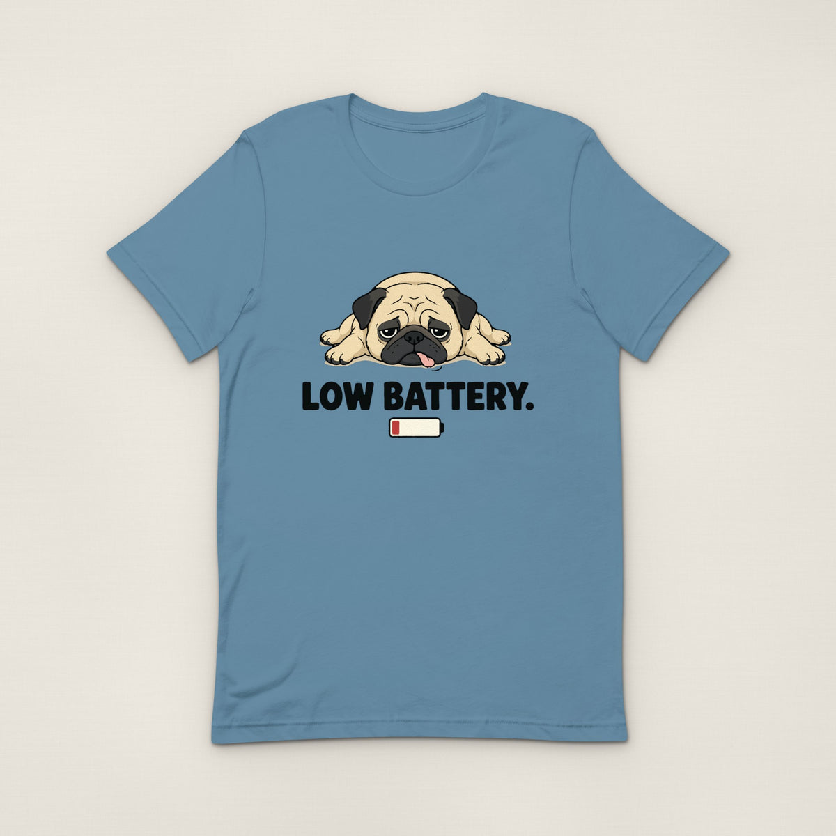 Low Battery Tee - Steel Blue