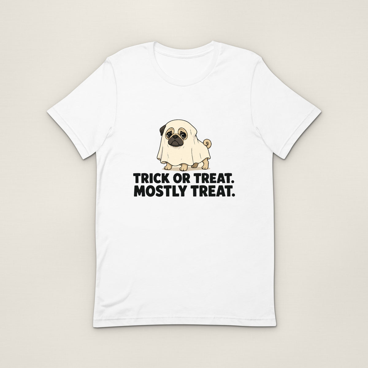 Trick or Treat, Mostly Treat Tee - White